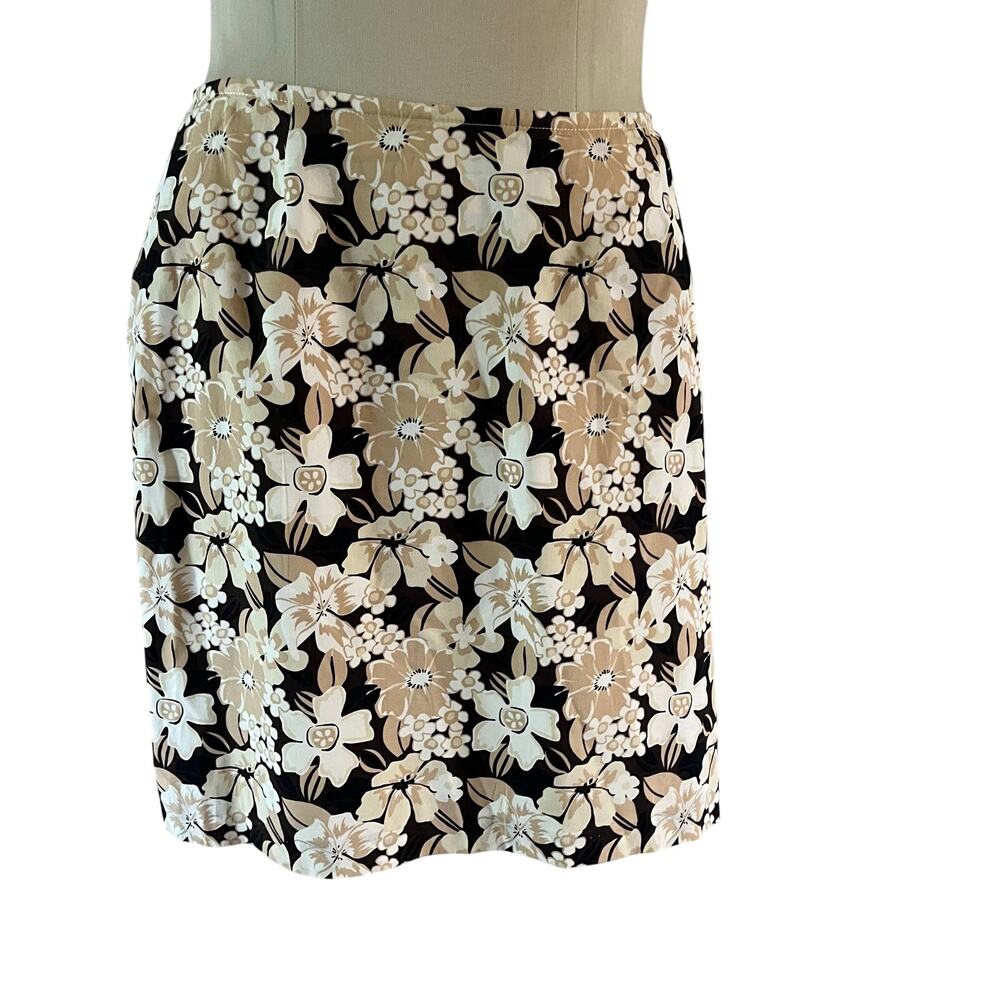 Y2K 2000s Brown Floral Mini Skirt Sz 8 Cottagecore Fairy Grunge